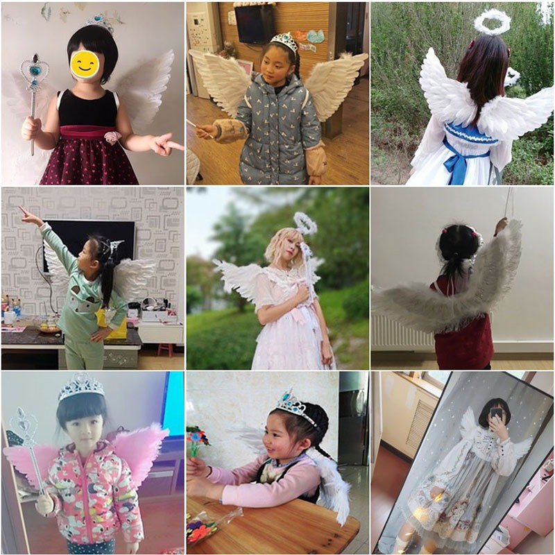 Đôi Cánh thiên thần cosplay màu trắng 40*15cm cho bé