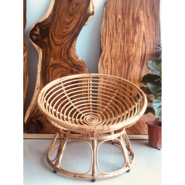 Ghế Mây Papasan, Ghế Lười Thư Giãn Đệm Ghế Tròn Phong Cách Vintage Sơn Phủ PU 3 Lớp (MÀU NỆM TỰ CHỌN)