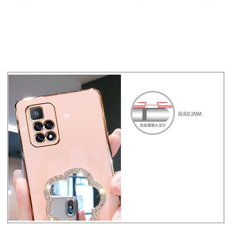 Ốp Điện Thoại Mềm Tráng Gương Đính Đá Lấp Lánh Sang Trọng Dành Cho OPPO A91 Reno 3 4G