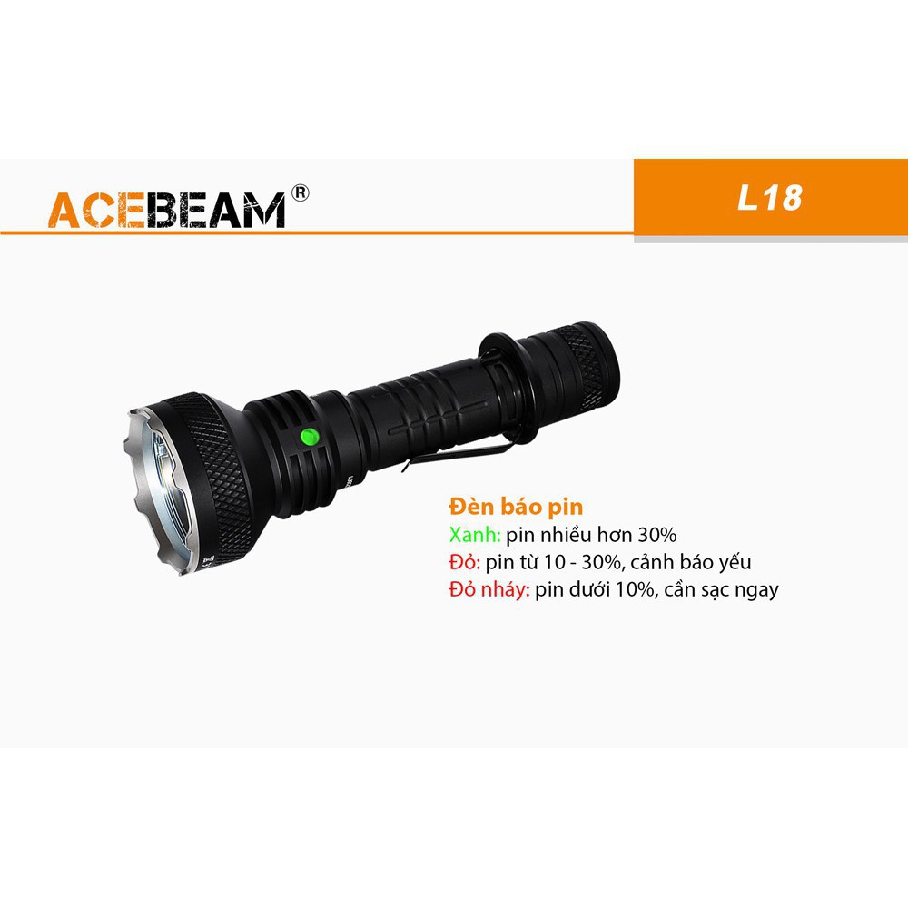 [BẢN MỚI NHẤT] [SIÊU NHỎ GỌN] ACEBEAM L18 Đèn pin và đèn sạc nhỏ gọn sáng 1500 lumen chiếu xa 1000m LED Osram(k kèm pin)