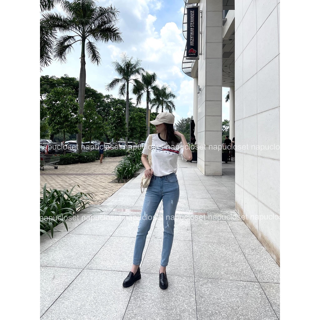 QUẦN JEANS BOYFRIEND DÀI 90CM RÁCH NHẸ CO GIÃN QJ661