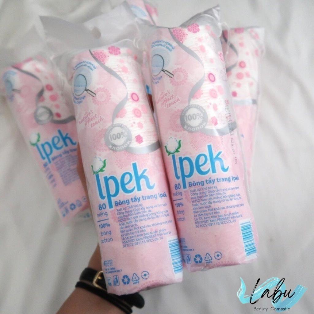Bông Tẩy Trang Ipek 130 Miếng Thổ Nhĩ Kỳ, Bông Tẩy Trang Cotton Pads Ipek 150 80 130 miếng, Labu Beauty