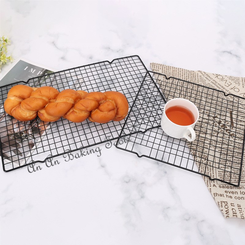 Vỉ/rack hong bánh inox đen size 41cmx25cm