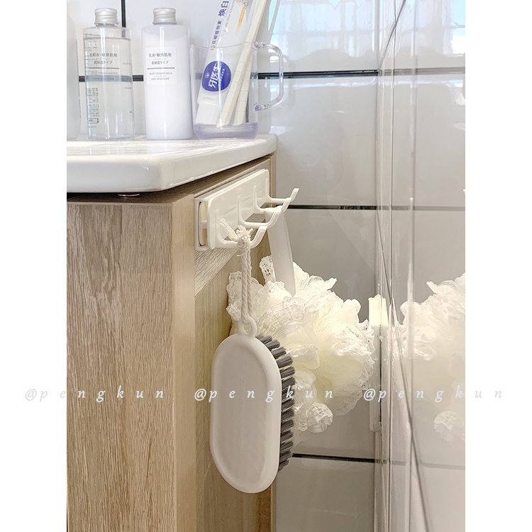 Móc Treo Đồ Gắn Tường Bốn Móc Có Thể Thu Gọn Không Cần Đục Lỗ Cho Nhà Bếp/Phòng Tắm