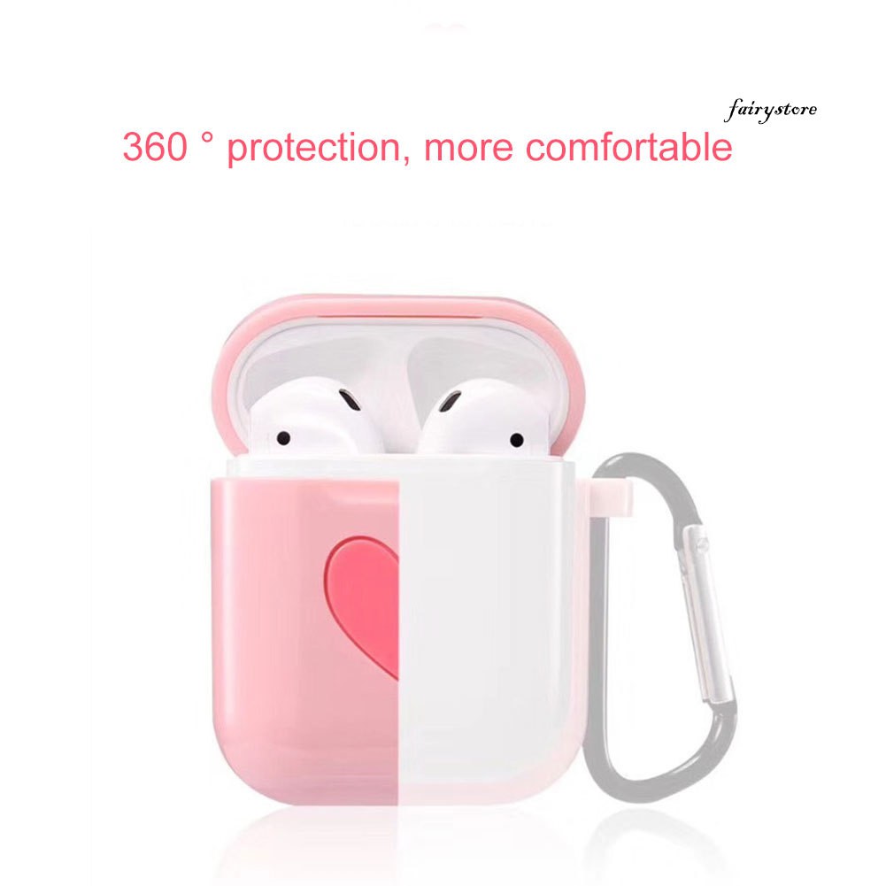 Hộp Bảo Vệ Tai Nghe Airpod Có Móc Khóa Trái Tim Đáng Yêu