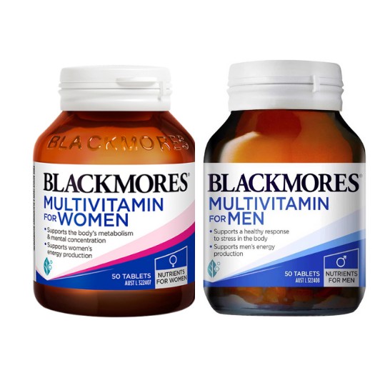 [Mã FMCGMALL - 8% đơn 250K] Viên uống vitamin tổng hợp Blackmores Multivitamin Hộp 50 Viên