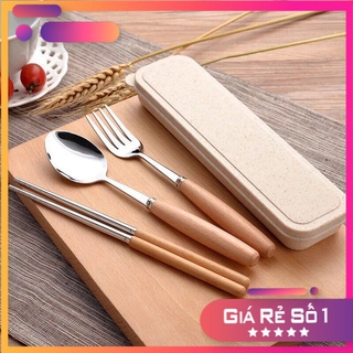 BỘ THÌA INOX CÁN GỖ CỰC SANG TRỌNG CÓ HỘP ĐỰNG Loại 1 - Smartbuy