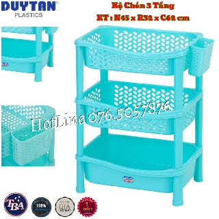 { Tổng kho giá rẻ }Kệ chén nhựa duy tân Trung 3 Tầng (N45 x R32 x C62 cm)