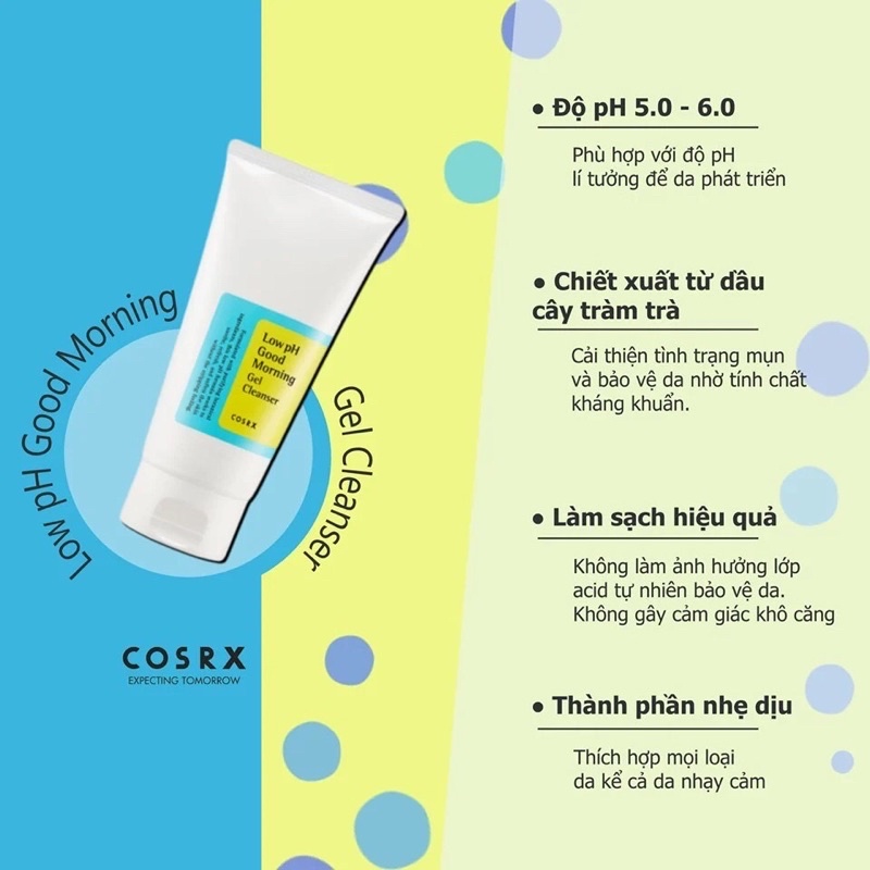 Sữa Rửa Mặt Cosrx Low pH Good Morning Gel Cleanser 150ml