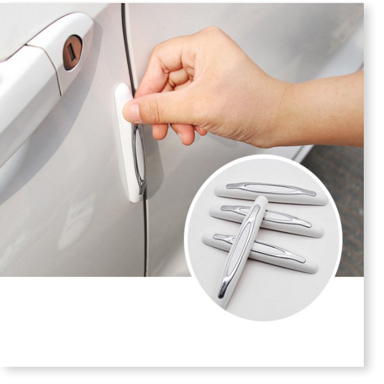 Bộ 4 chiếc nẹp chống va đập cánh cửa ô tô, xe hơi cao cấp BH-238-B - Trắng