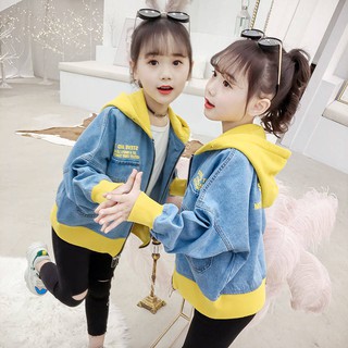 ♗Áo khoác denim bé gái xuân thu 2019 phiên bản Hàn Quốc mới của áo khoác 3 trẻ em bé gái 9 tuổi trung niên và cậu bé lớn xu hướng hàng đầu thời trang✹