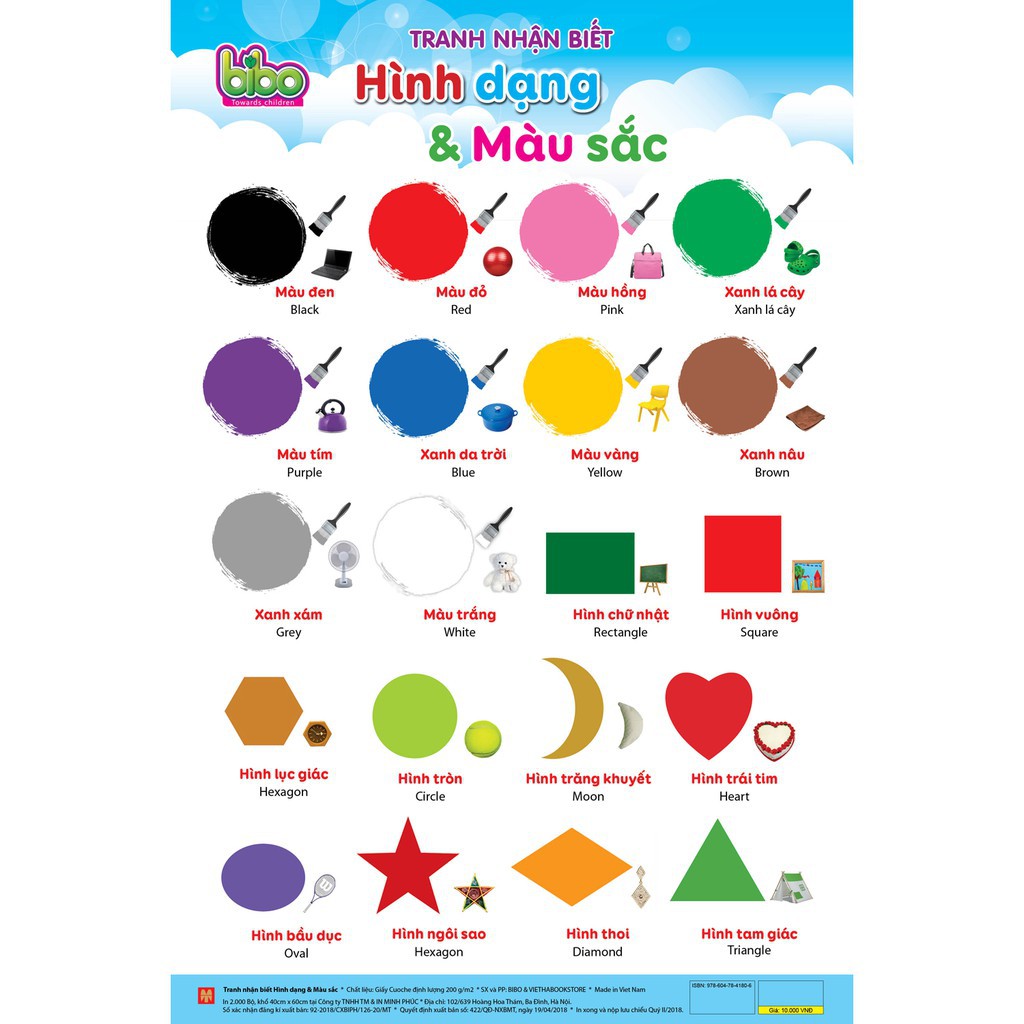 [ Gía siêu rẻ ] Bộ tranh nhận biết 12 chủ đề BIBO