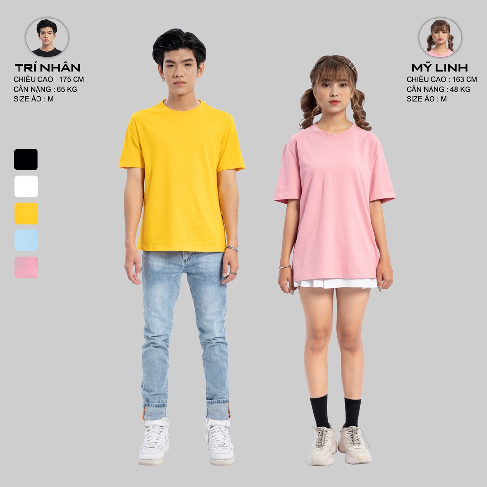 10 Màu ATR01 Áo Thun Tay Ngắn Nam Nữ URBAN OUTFITS Kiểu Trơn Cotton 4 Chiều Local Brand | BigBuy360 - bigbuy360.vn