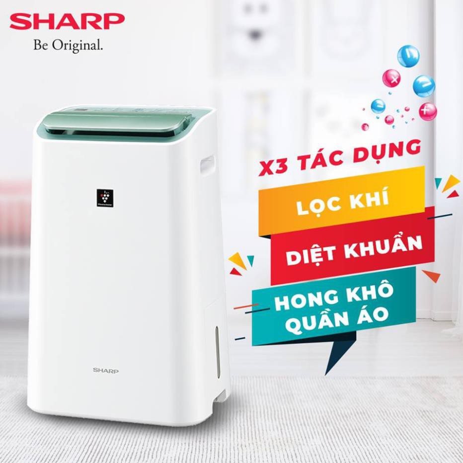 Máy lọc không khí hút ẩm Sharp DW-E16FA-W (38m2) Plasmacluster ion diệt khuẩn - Bảo hành chính hãng 12 Tháng