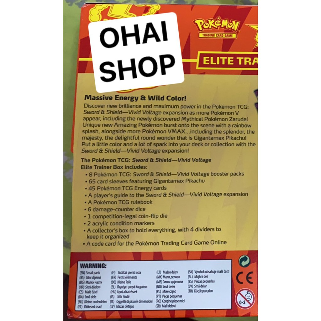 Hộp Bài Pokemon Pokémon TCG: Vivid Voltage Elite Trainer Box Chính Hãng