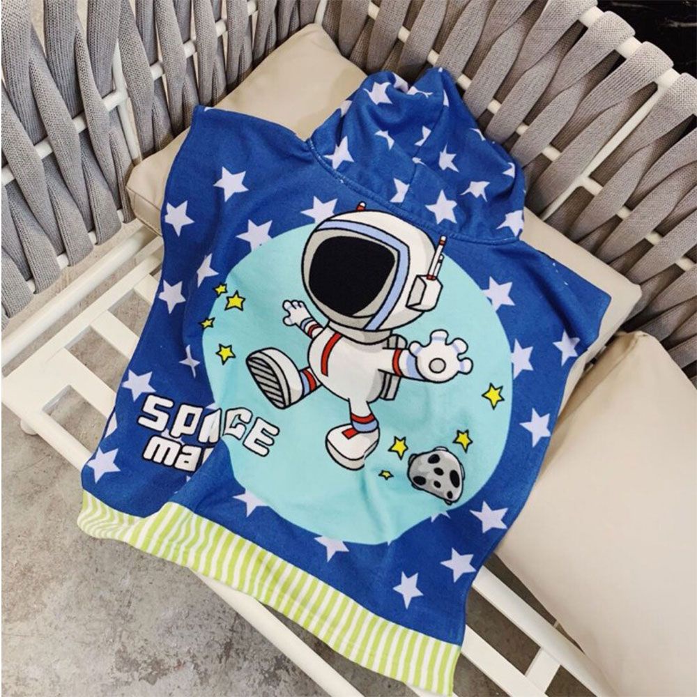 Khăn choàng tắm có mũ trùm đầu cotton mềm mại thấm hút họa tiết hoạt hình 23.62''x35.43'' dành cho trẻ em