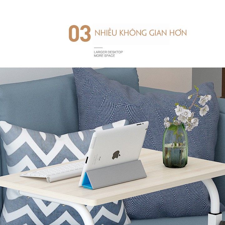 Bàn làm việc - bàn văn phòng đa năng tiện ích có bánh xe mẫu mới - Kích thước 60*41 cm