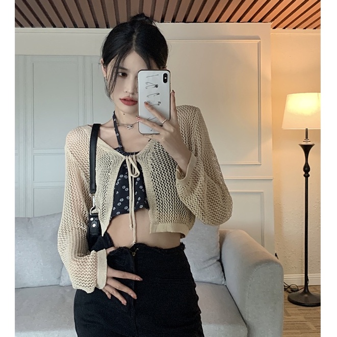 QADCOL Áo khoác cardigan QADCOL cổ chữ V chống nắng thời trang cao cấp dành cho nữ