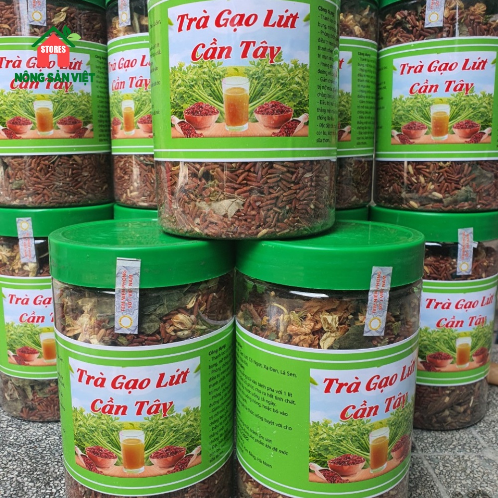 Trà Gạo Lứt Cần Tây Hộp 500gr - Thanh Lọc Cơ Thể, Cân Giảm Hiệu Qủa