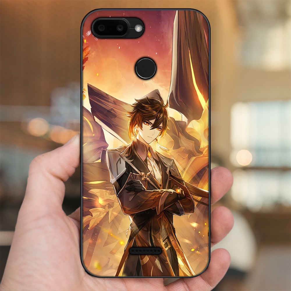 Ốp lưng Xiaomi Redmi 6 viền đen in hình Zhongli Genshin Impact