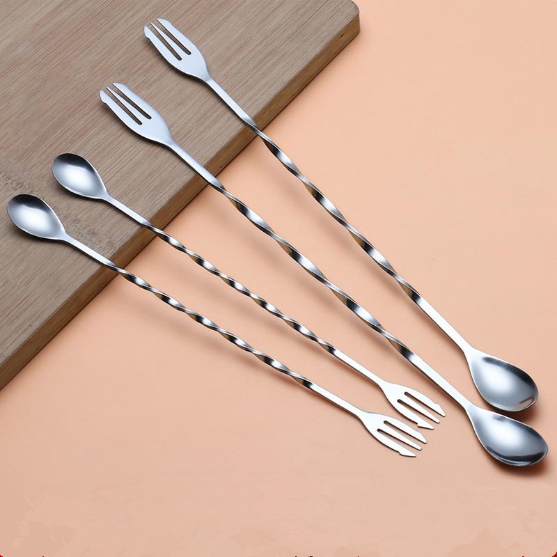 Thìa Khuấy - Đong 2 Đầu Pha Cocktail - Muỗng Khuấy Bar Spoon Inox Quầy Bar Inox 304 Cao Cấp Molangshop