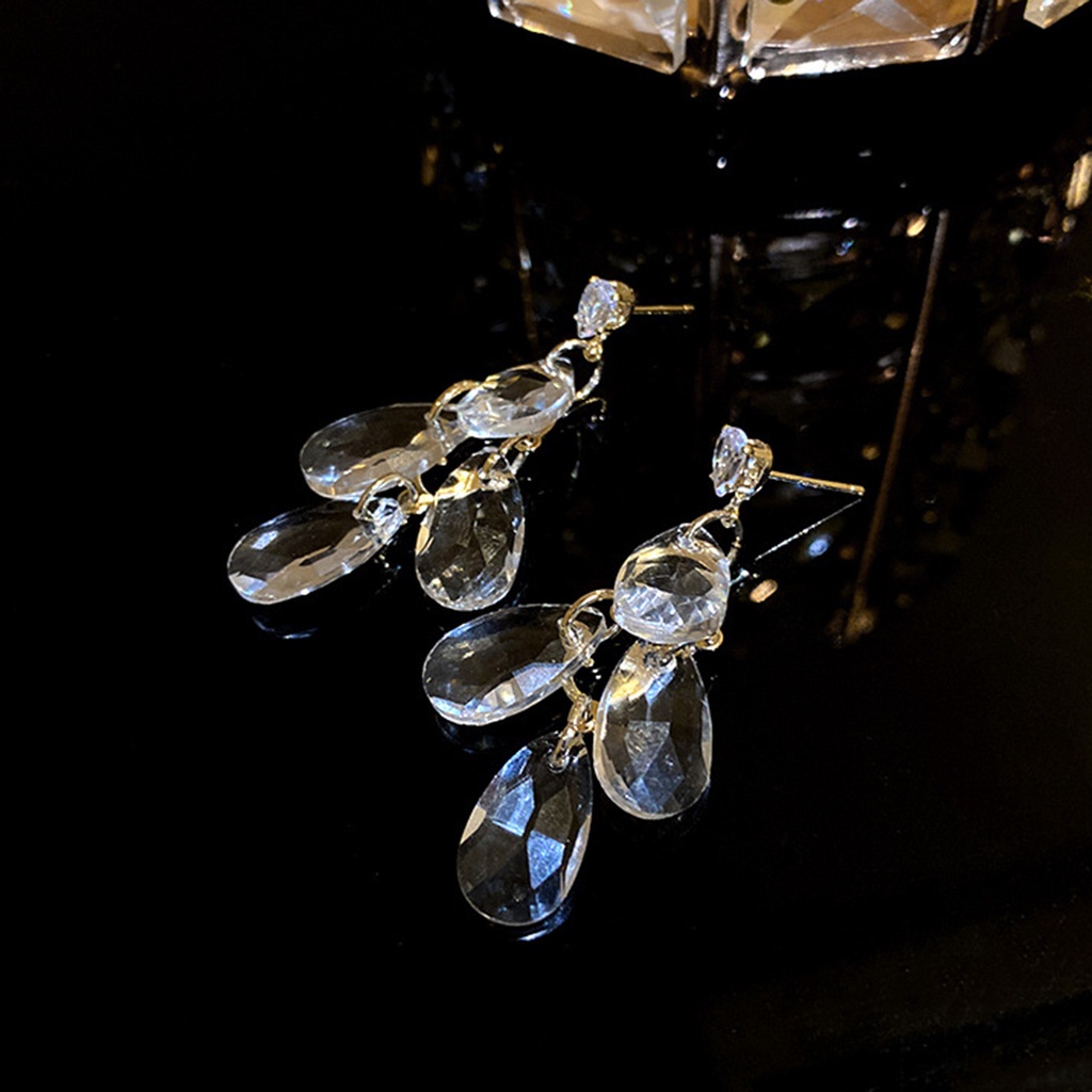 Bông tai hình học trong suốt độc đáo thời trang