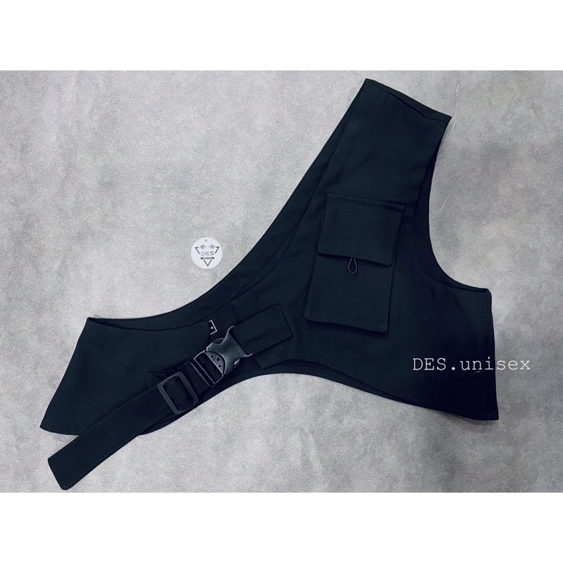 Set đầm sơmi phối ghile túi chéo