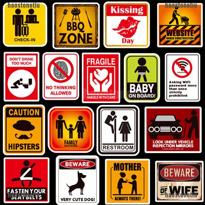 Set 50 Miếng Dán Cảnh Báo An Toàn In logo graffiti