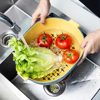Thickened Double-layer Drain Basket Household Plastic Fruit And Vegetable Washing Basin