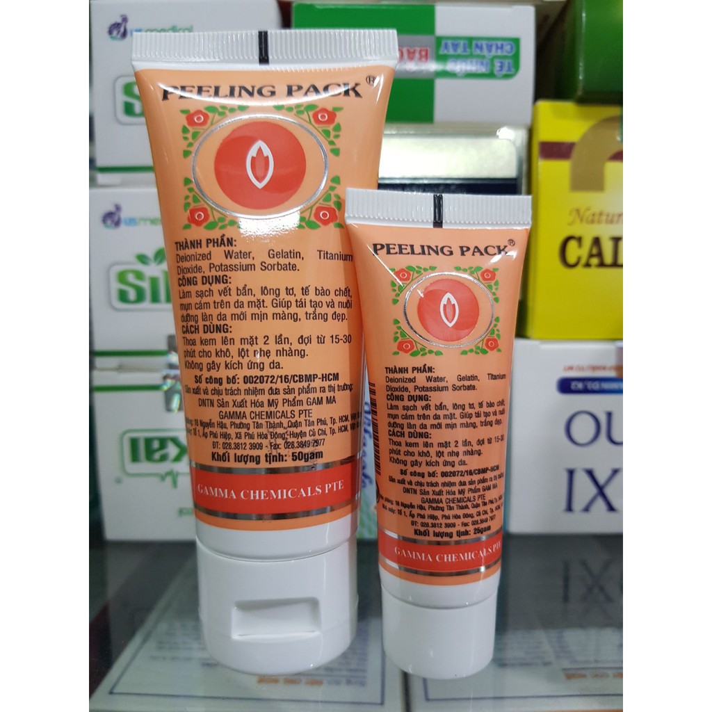 tube gel mặt nạ lột mụn peeling pack