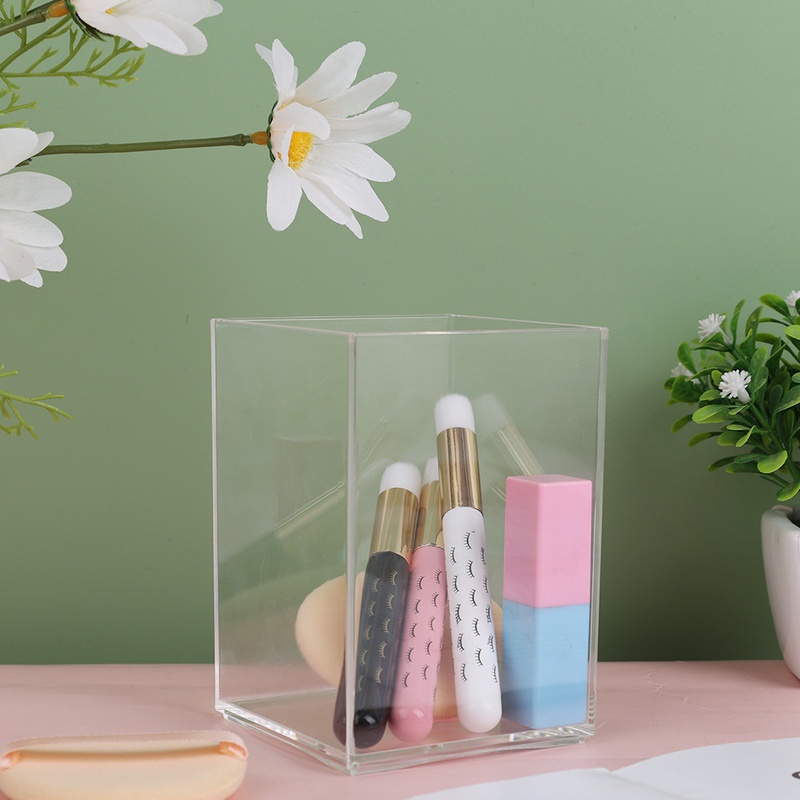 Hộp Đựng Cọ Trang Điểm Bằng Acrylic Trong Suốt Đơn Giản Tiện Dụng Cho Học Sinh