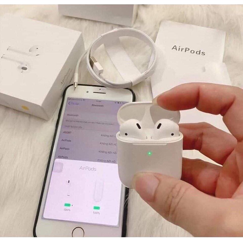 Tai Nghe AirPod 2 Phiên Bản 2021 Chip Louda 1536U Check Setting - Định Vị - Đổi Tên - Sạc Không Dây - Bảo Hành 6 Tháng