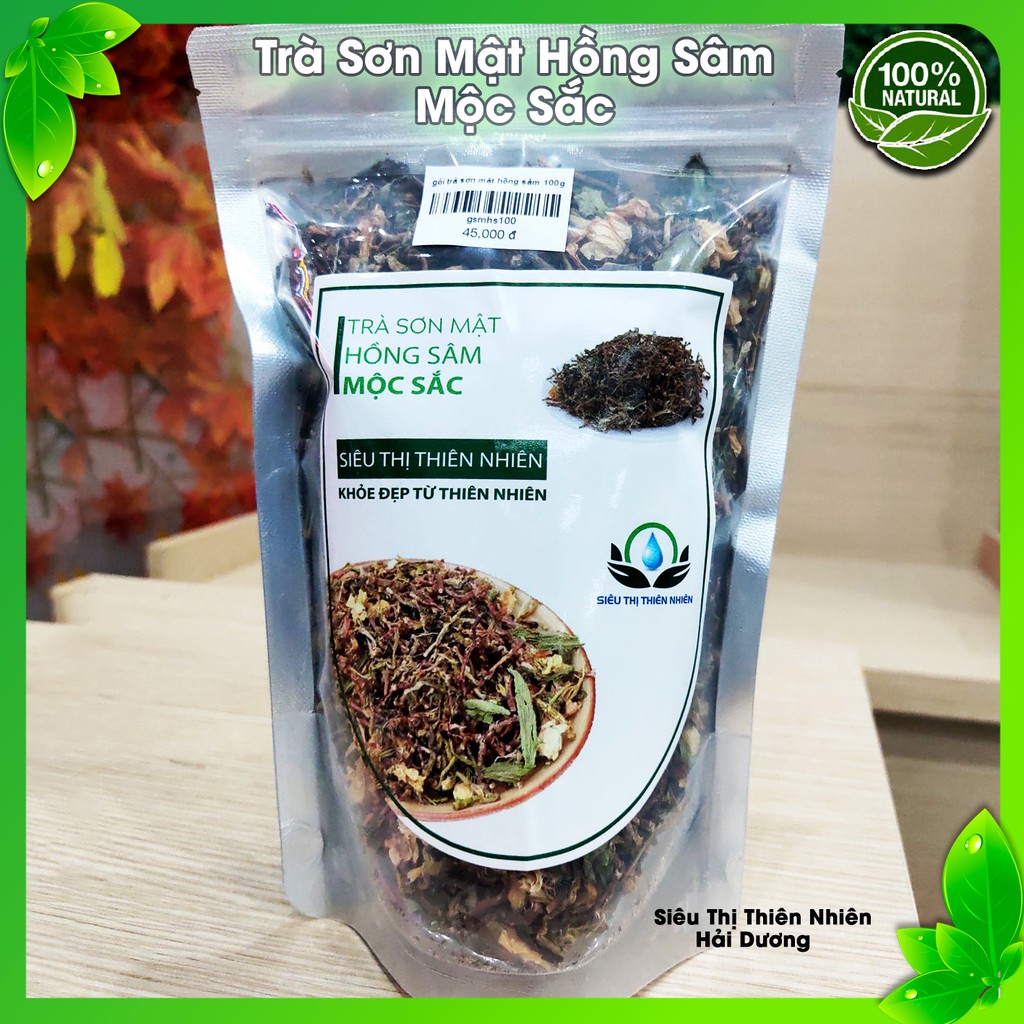 Trà Sơn Mật Hồng Sâm Mộc Sắc – An thần, Thanh lọc cơ thể - Siêu Thị Thiên Nhiên Hải Dương