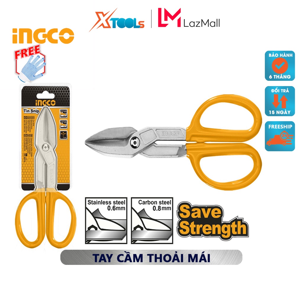 Kéo cắt tôn nhỏ INGCO HTS2612 | dụng cụ cắt tôn kích thước 12&quot;