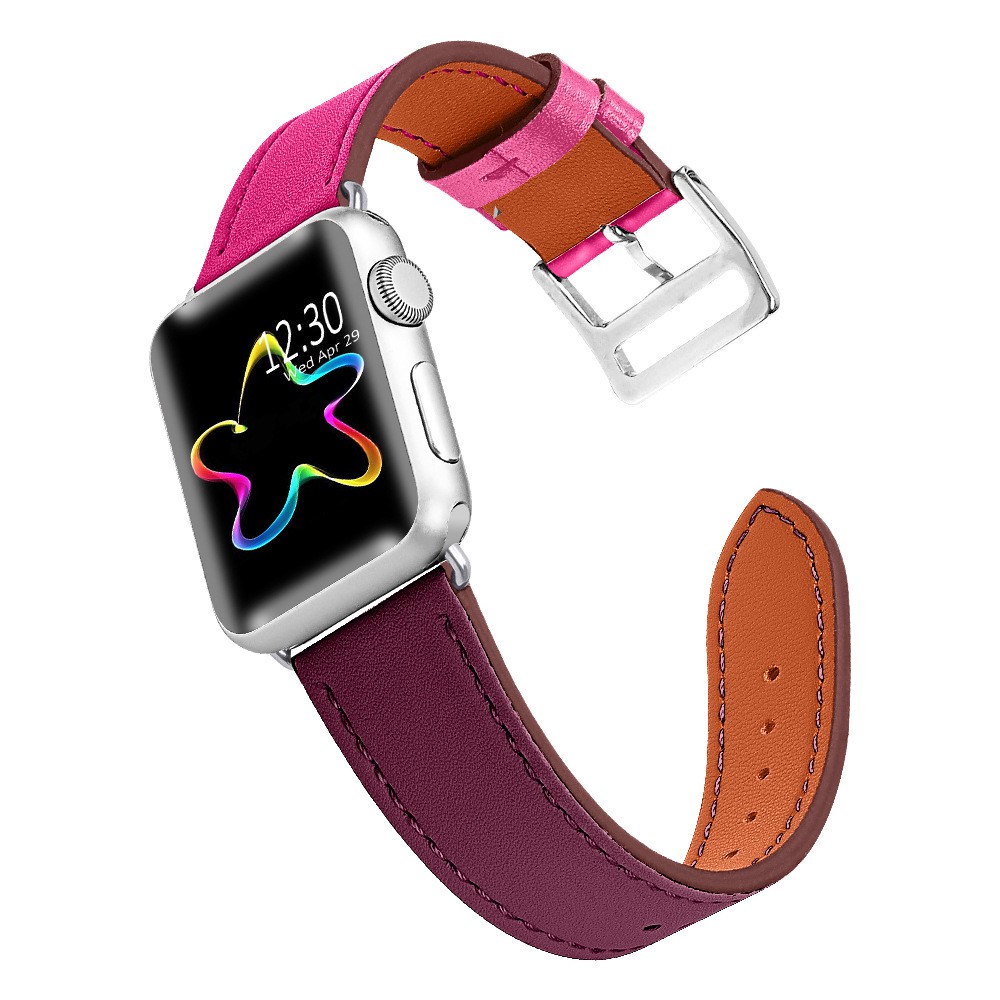 Dây Da Thời Trang 2 màu Phong Cách mới lạ cho APPLE WATCH Size 38/40/42/44 Sang trọng