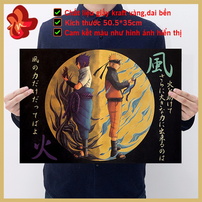 [ B022 ] Tranh trang trí tổng hợp nhân vật Naruto - sasuke poster, áp phích treo tường