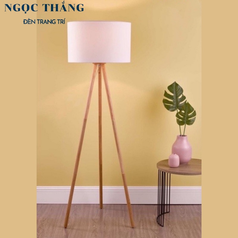 Đèn Cây Đứng Đọc Sách 3 Chân Gỗ Trang Trí Phòng Khách Phòng Ngủ DC539 Ngọc Thắng