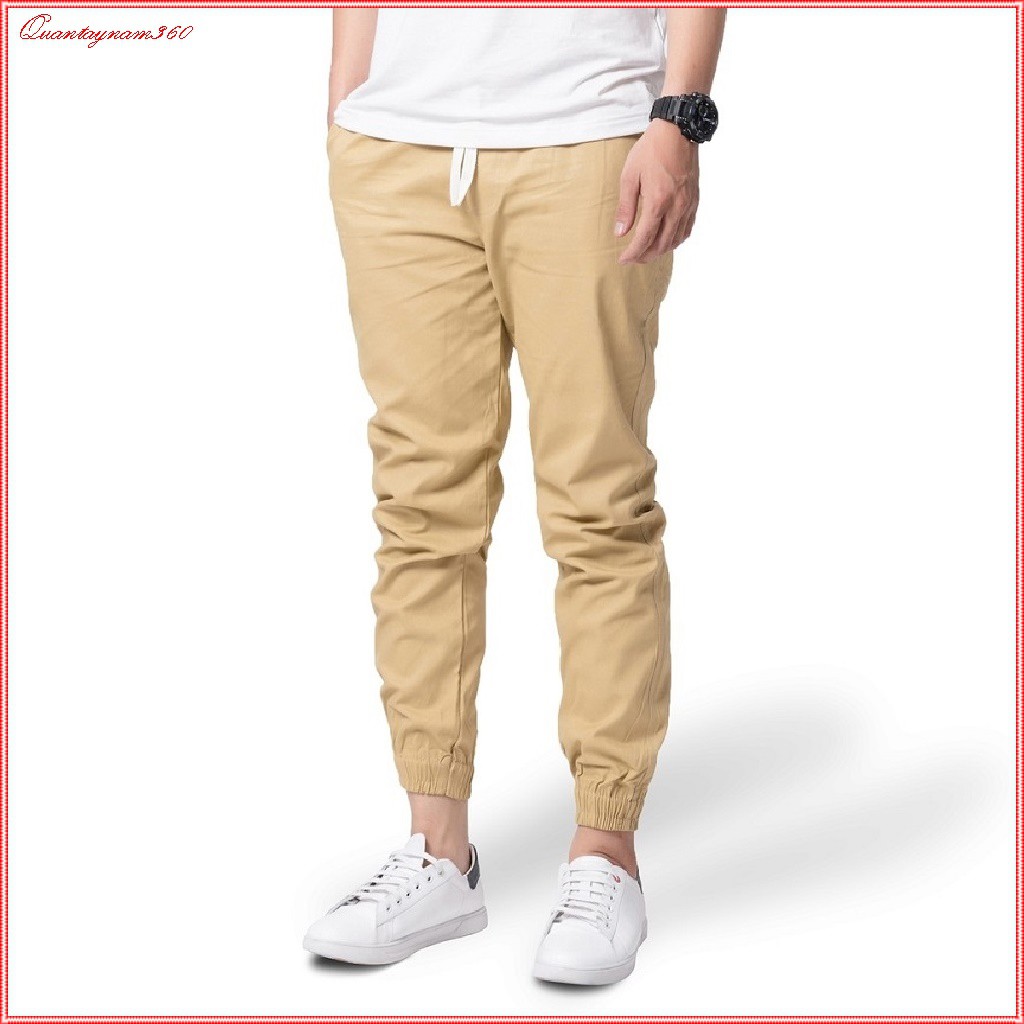 Quần jogger nam kaki co giãn cao cấp, quần kaki chất vải co giãn nhẹ bo chun ống chân | BigBuy360 - bigbuy360.vn