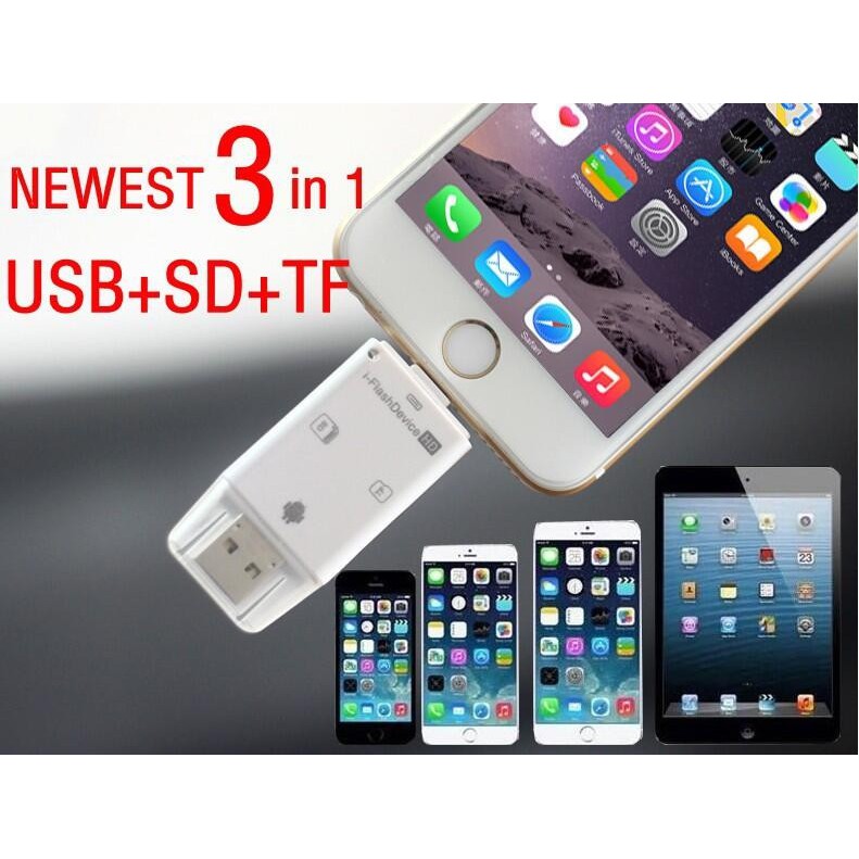 FlashDevice Đầu Đọc Thẻ Nhớ SD/TF Dành Cho IPhone/IPad/ Android OS | WebRaoVat - webraovat.net.vn