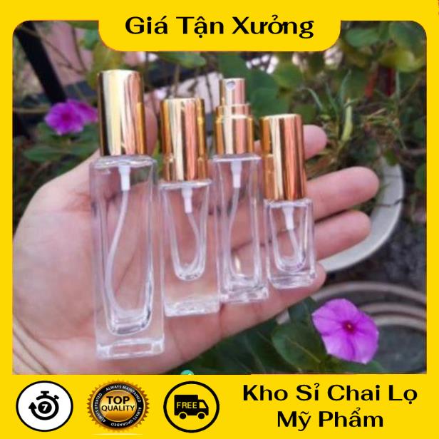 Lọ Chiết Nước Hoa ❤ TRÙM SỈ ❤ Lọ chiết nước hoa vuông 25ml,20ml,10ml,5ml, phụ kiện du lịch