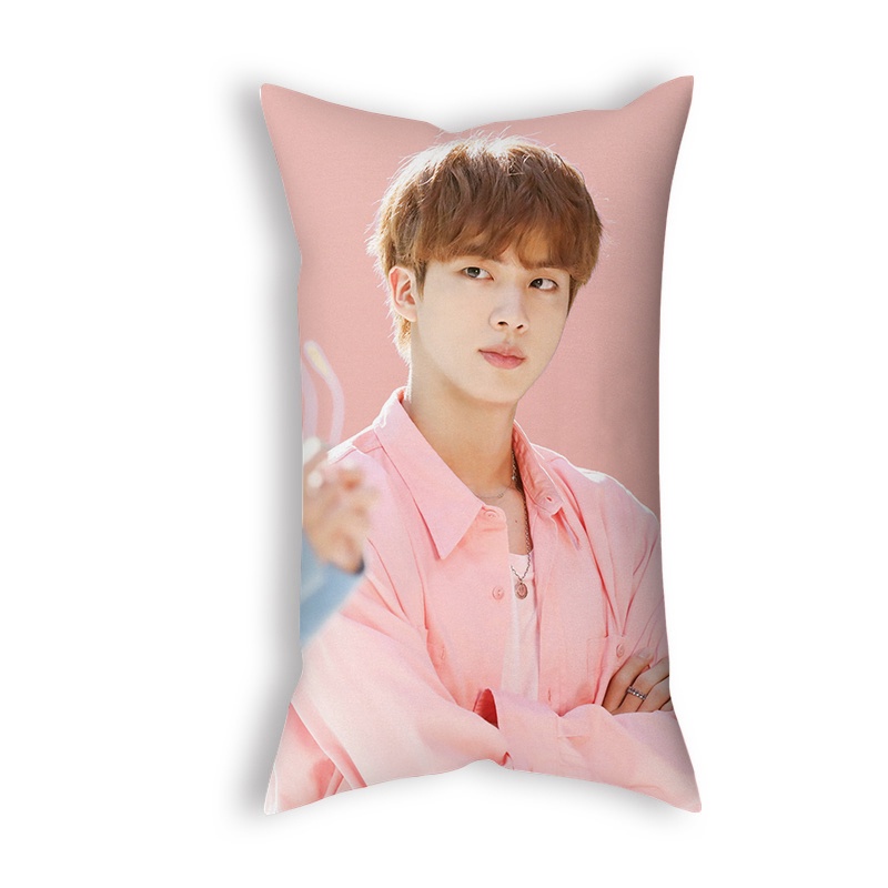 Vỏ Gối Chữ Nhật In Hình Nhóm BTS Kích Thước 50X30Cm