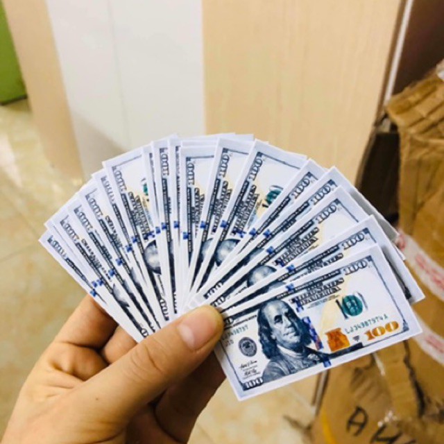 Túi 20 tờ tiền dollar trang trí bánh kem, tiền dola trang trí