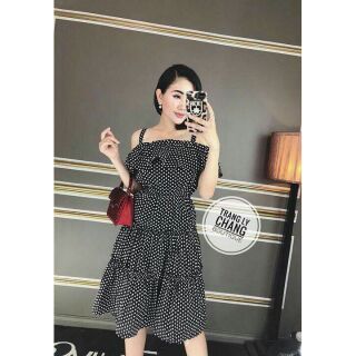 Váy maxi chấm bi
