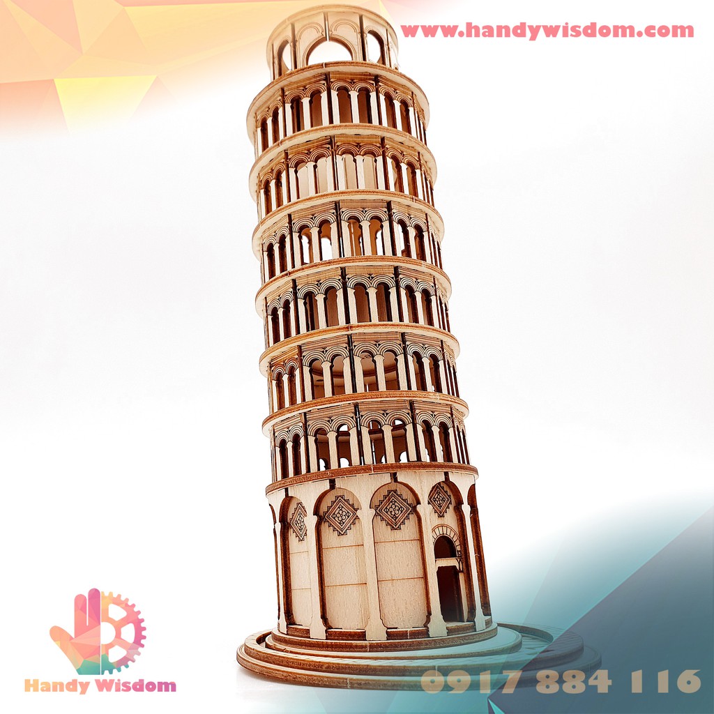 Mô hình lắp ghép gỗ Rolife - Tháp nghiêng Pisa - Robotime Leaning Tower of Pisa TG304