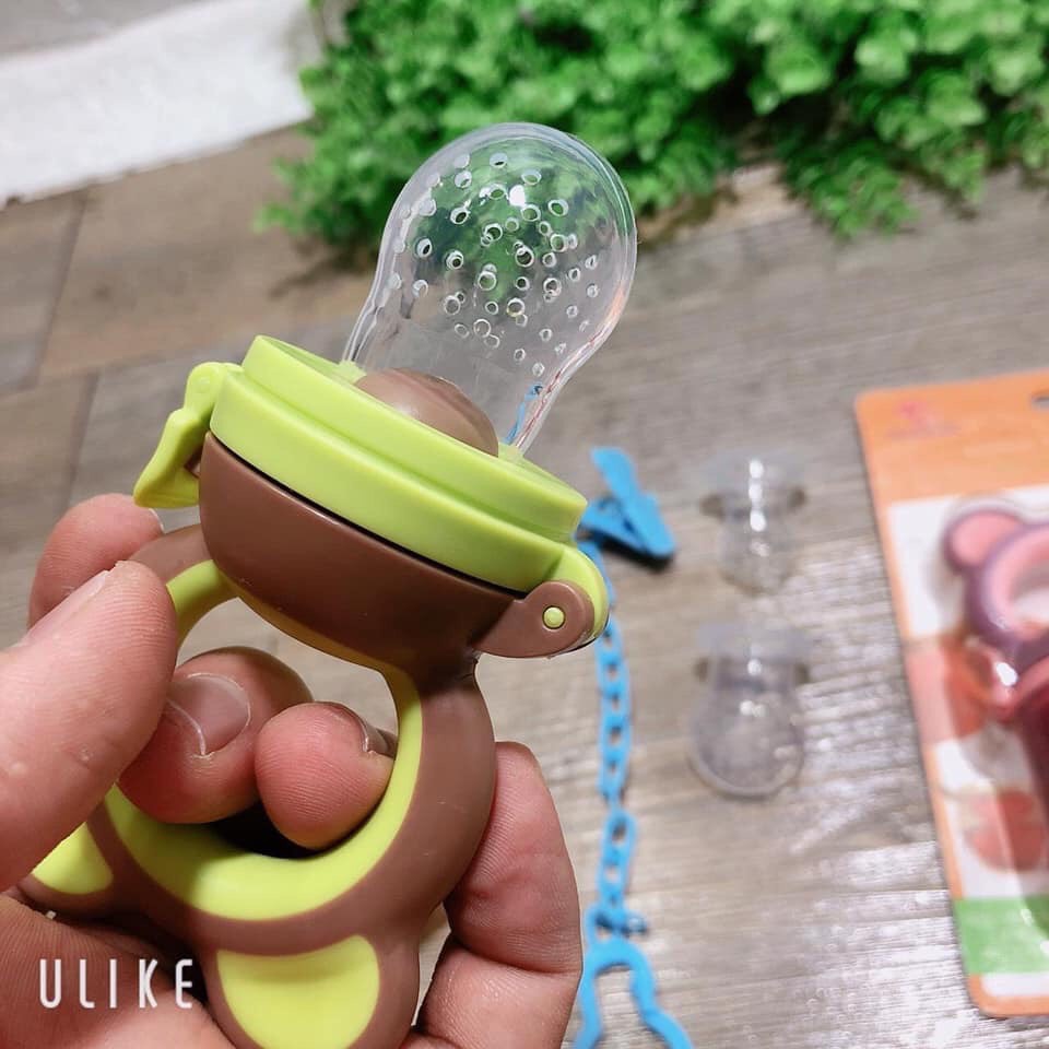 Dụng Cụ Tập Ăn, Túi Gậm, nhai trái cây cho Bé KICHI (có sẵn 2 size núm nhai lớn nhỏ)