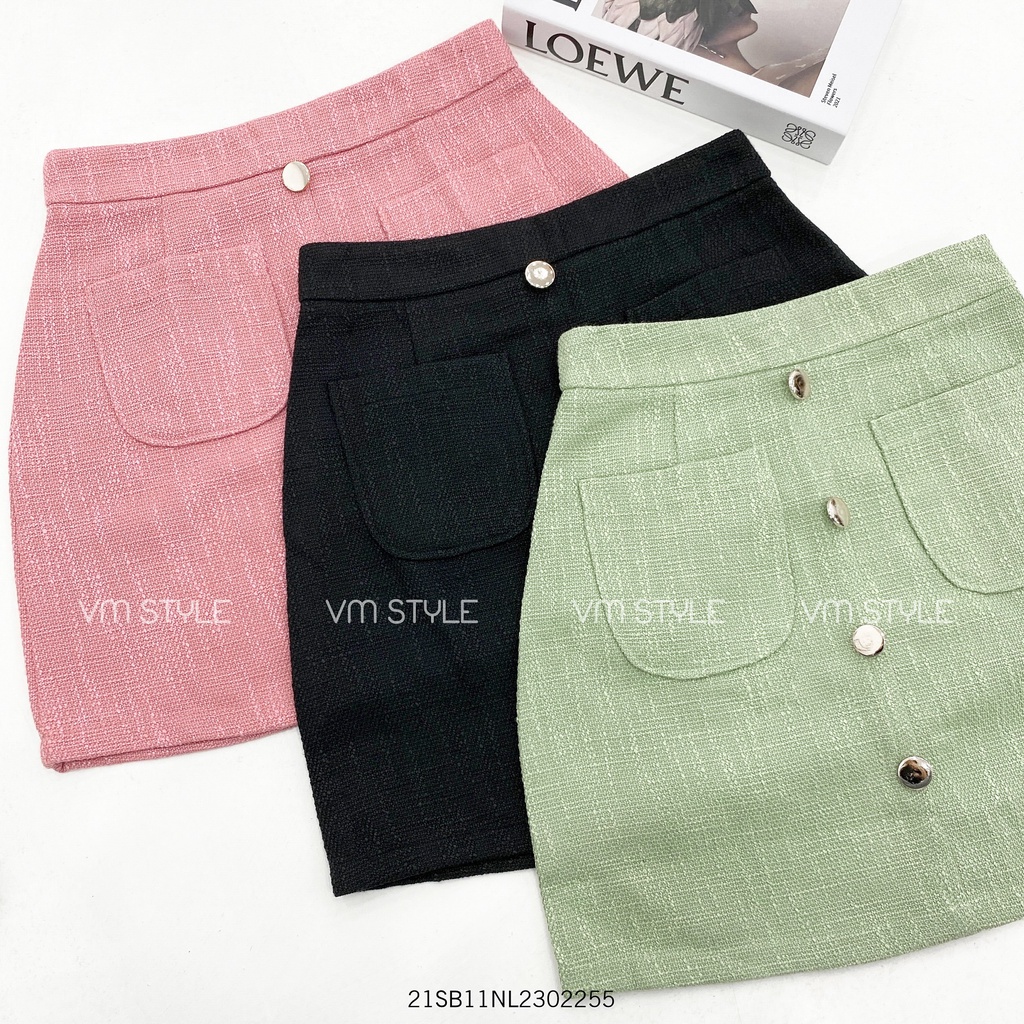 Set vest croptop tay ngắn + chân váy phối nút thời trang ulzzang Hàn Quốc Fmstyle Saigon 21SB11NL2302 | BigBuy360 - bigbuy360.vn