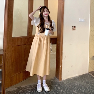 Đầm Cổ Vuông Phối Bèo Nhún Thời Trang Pháp Trang Nhã Cho Mùa Hè