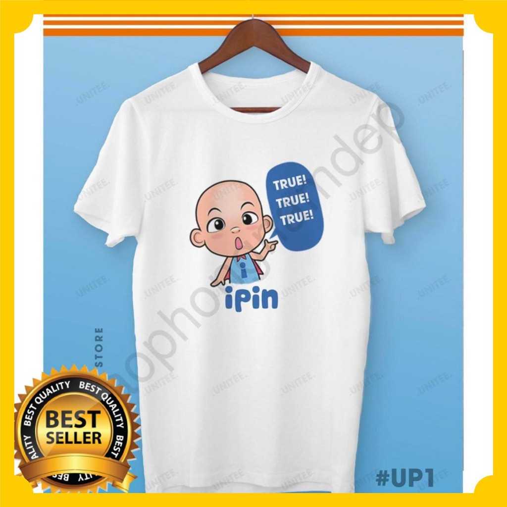 Áo thun không cổ trắng in hình Ipin cực hot