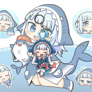 Móc Khóa Hololive Gawr Gura - Ganci - Quà Lưu Niệm - Anime Youtuber - Vtuber