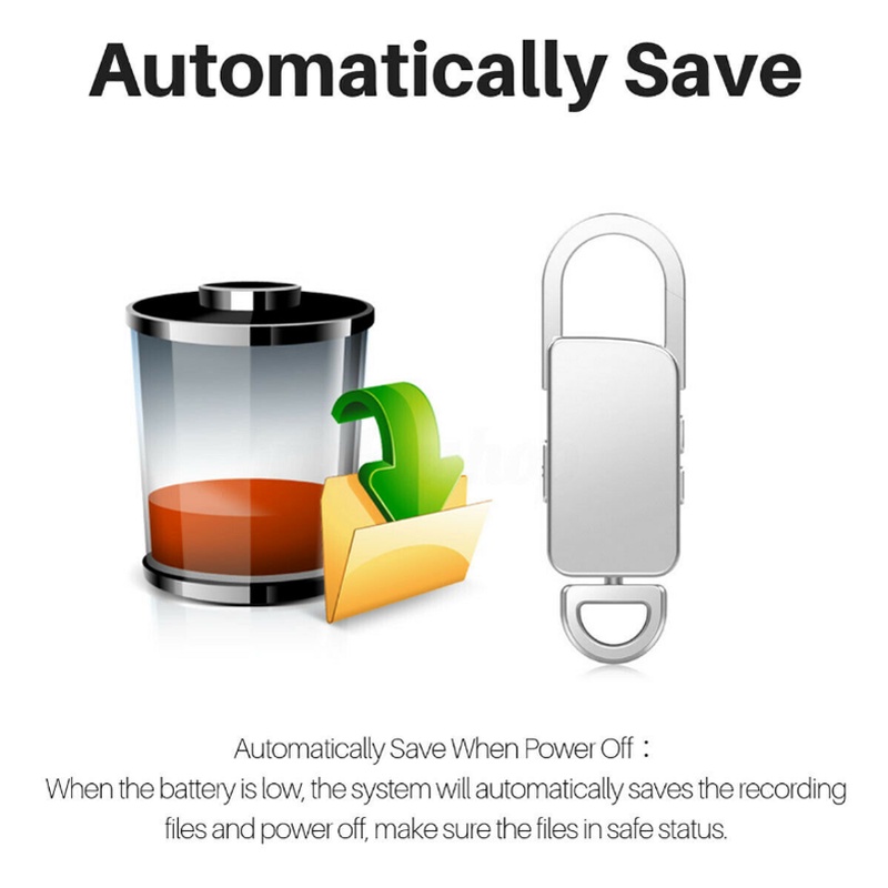 Máy Ghi Âm 32G Dạng Móc Khóa Kích Hoạt Giọng Nói Bí Mật MP3 Một Nút Giảm Tiếng Ồn